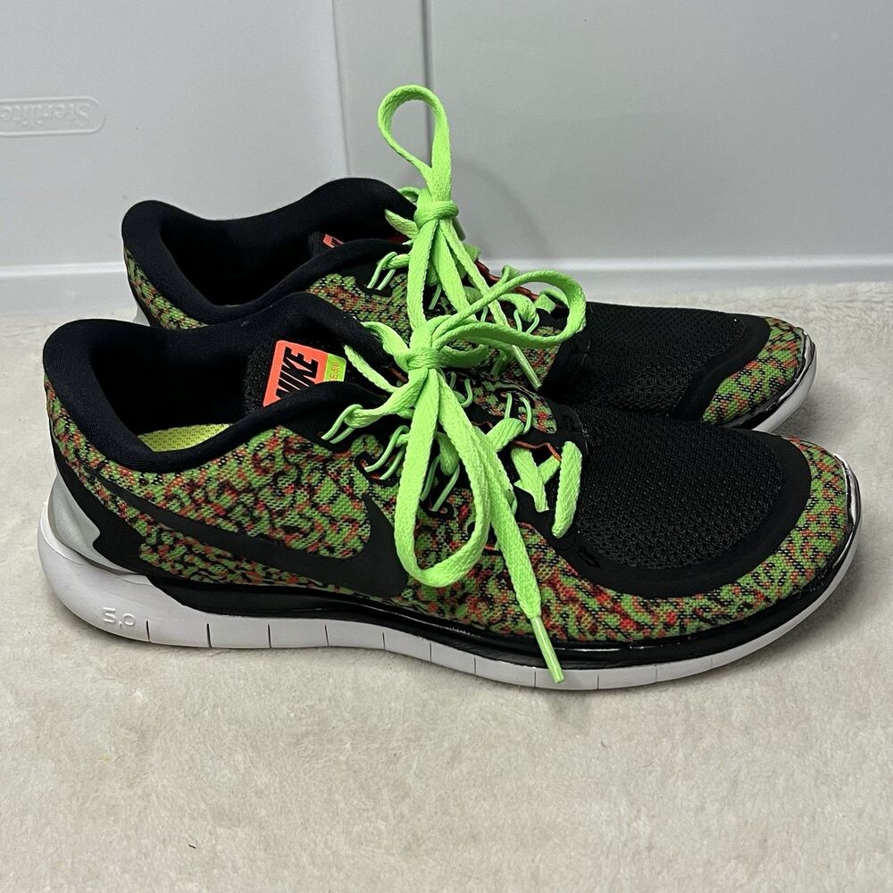 Nike Free 5.0 749593-308 Multicolor Lace Up Running Shoes Women’s US 9.5 Cheetah